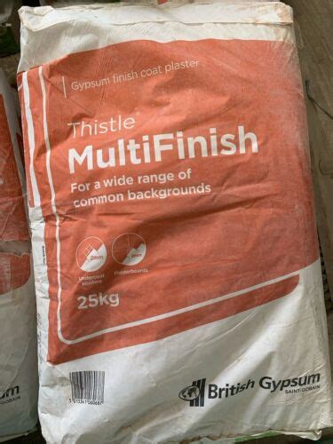 British Gypsum Thistle Multi Finish Plaster 25kg Versatile Plasterboard