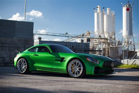 Emerald Green Mercedes Amg Gt Wearing Aftermarket Led Headlights