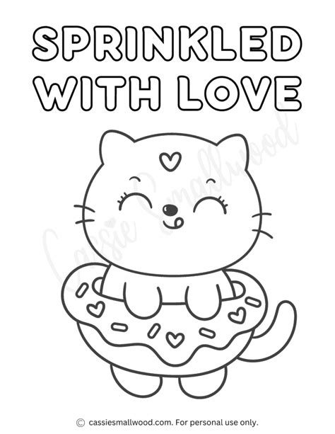 Food Cat Coloring Page Cassie Smallwood