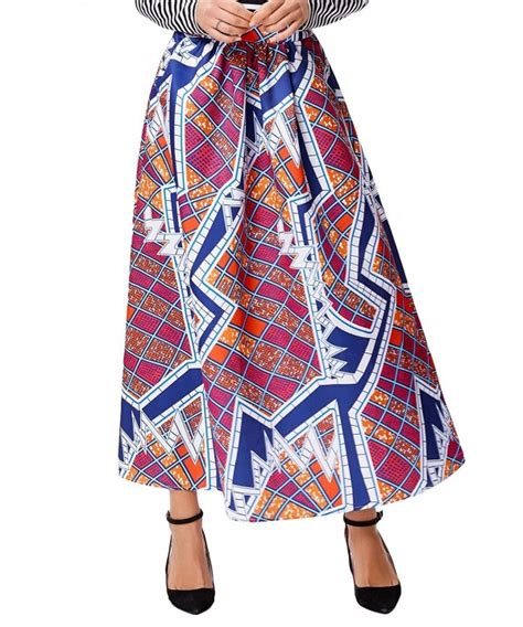 Women African Printed Maxi Skirts A Line Long Skirts With Pockets Kk807 2 Cv186w87i25