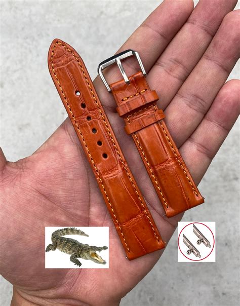 Brown Crocodile Watch Band 18mm 20mm 22mm Leather Watch Strap Etsy