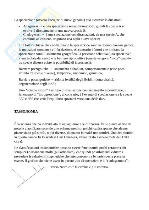 Appunti Biologia Primo Anno Secondo Semestre