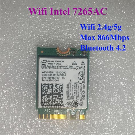 Wifi intel AC 7265ngw 2.4ghz 5ghz bluetooth 4.2 dành cho laptop ...
