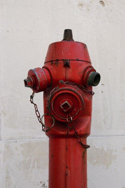 Premium Photo Close Up Of Red Fire Hydrant Against Wall