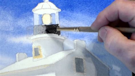 How To Paint A Lighthouse In Watercolor Step 5 The Light YouTube