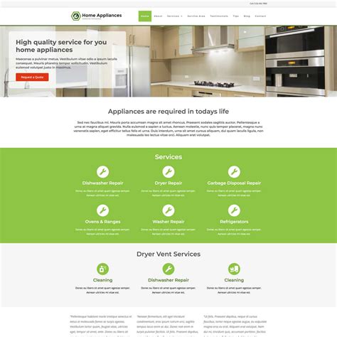 Home Appliances Website Template – Nexus Themes