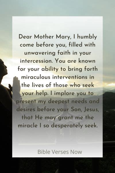 15 Very Powerful Prayer To Mother Mary For A Miracle Bible Verses Of The Day