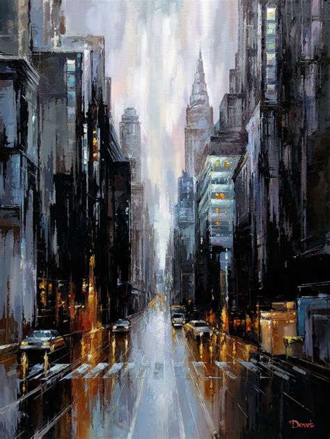 Shimmering Night Streets Painting By Denis Puchkov