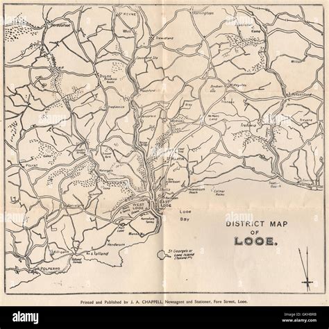 DISTRICT MAP OF LOOE. West Looe East Looe Polperro. Cornwall. WARD LOCK ...