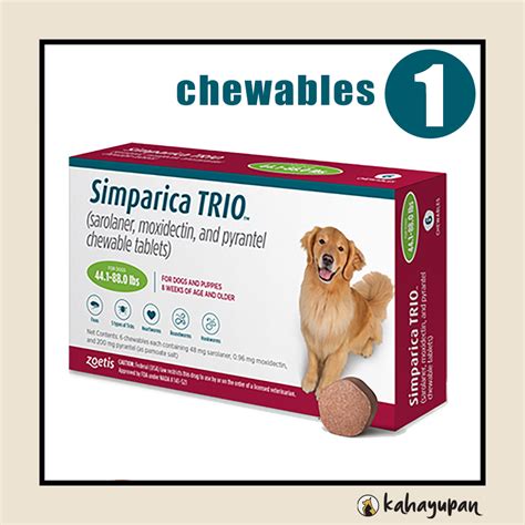 Simparica Trio Single Anti Tick Flea Mange Heartworm And Dewormer