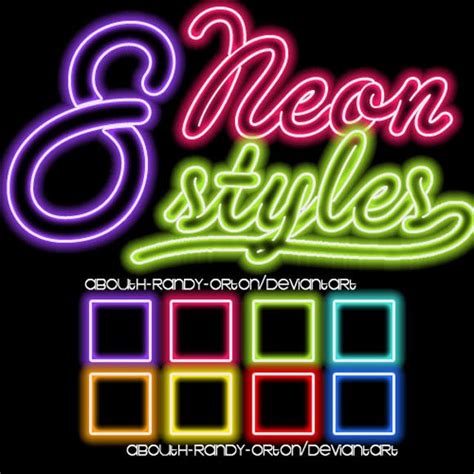 8 Neon Styles For Photoshop By Abouthrandyorton On Deviantart