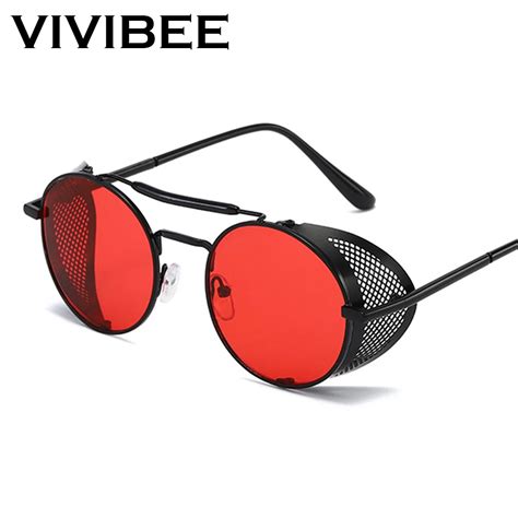 VIVIBEE Gafas De Sol Steampunk Para Hombre Lentes G Ticas Redondas De