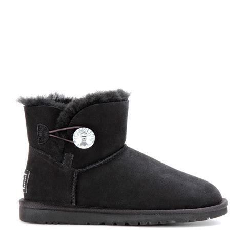 Ugg Australia Mini Bailey Button Bling Boots In Black Lyst