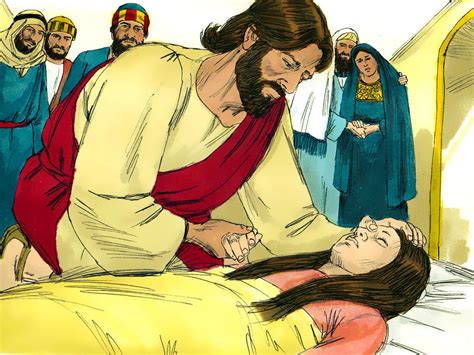 A Woman Who Touches The Hem Of Jesus Garment Is Healed The Daughter