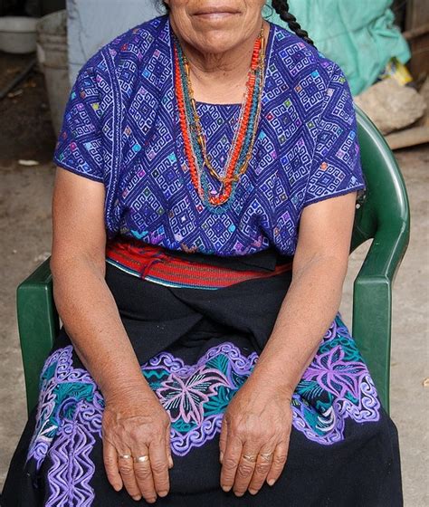 Blue Huipil Chiapas A Woman From The Town Of Zinacantan Chiapas Is