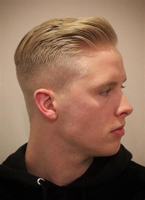 Blonde Slick Back Short Hairstyle Short Slicked Back Hair Mens Slicked