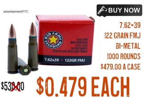 Red Army Standard Grain Fmj Bi Metal Rounds Each