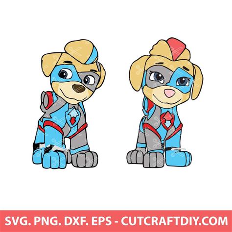 Tuck and Ella Paw Patrol SVG PNG DXF EPS Cut Files for Cricut and ...