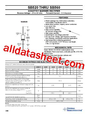SB540 Datasheet(PDF) - General Semiconductor