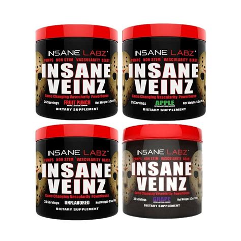 Insane Labz Insane Veinz Non Stim Pump Pre Workout Pump 35 Servs