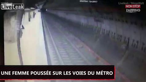 Une Femme Poussée Sur Les Voies Du Métro La Vidéo Choc Vidéo Dailymotion