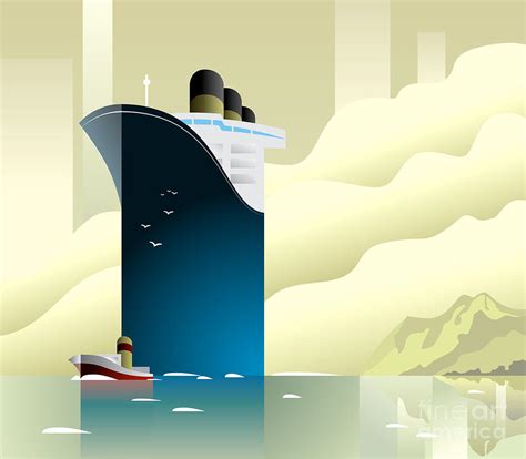 Art Deco Ship Vector Illustration Digital Art by Sebos - Fine Art America