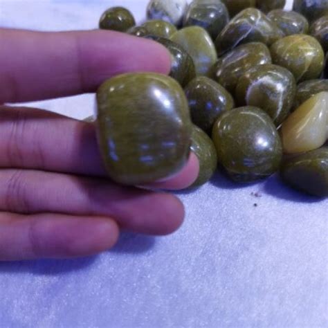 Jade Tumbled Stone Lemon Jade Good Qualtitynatural Crystal Lucky