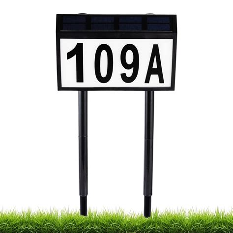 Buy Solar Powered Address Sign - LED Illuminated Address Plaque with Stakes Waterproof Solar ...