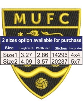 Maidstone United Fc Logo Embroidery Design | Football Club Embroidery