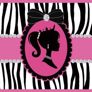 Custom Pink And Black Doll Birthday Backdrop Girl Birthday Banner