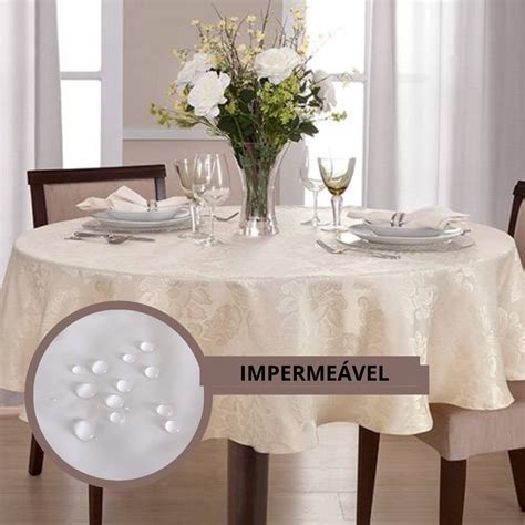 Toalha De Mesa Redonda Lugares Imperme Vel Jacquard Cm Shopee Brasil