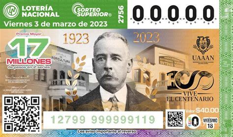 Devela Loter A Nacional Billete Alusivo Al Centenario De La Uaaan