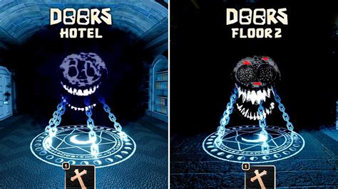 DOORS Hotel VS DOORS Floor 2 Crucifix Use Rush Roblox Comparison