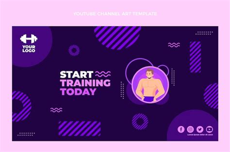 Free Vector | Flat fitness youtube channel art