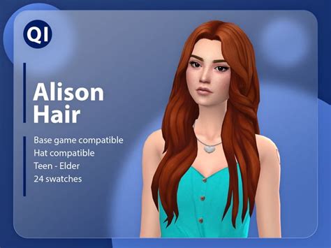 Alison Hair Quirky Introvert CC Sims Hair Sims Sims 4