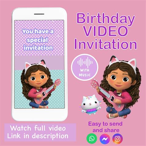 Gabby S Dollhouse Video Invitation Gabby Dollhouse Animated Invitation