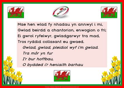 Welsh National Anthem Poster by PrimaryTreasureChest - UK Teaching