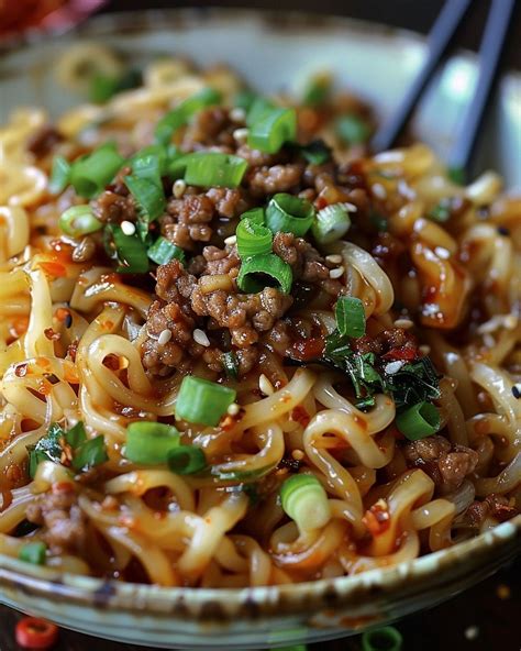 Mongolian Ground Beef Noodles Love Yarn