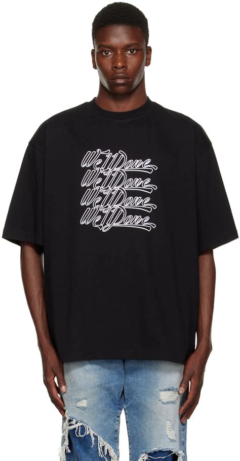 We Done Black Flocked T Shirt Ssense