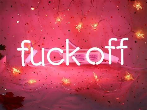 Cool Decorative Signs Fuck OFF Real Glass Neon Light Sign PinkLamp