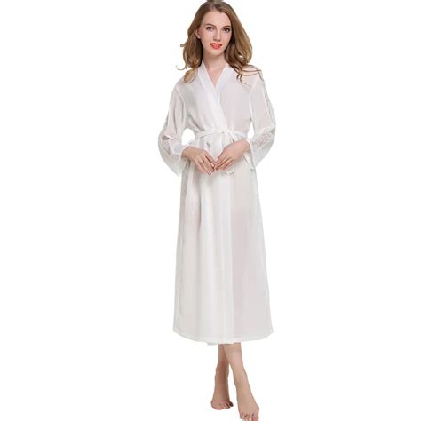 Buy Sexy Long Women Lace Chiffon Robe Kimono Bathrobe