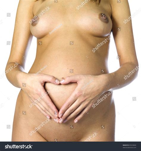 Naked Pregnant Woman Hugging Her Belly Stock Photo Edit Now 89329840