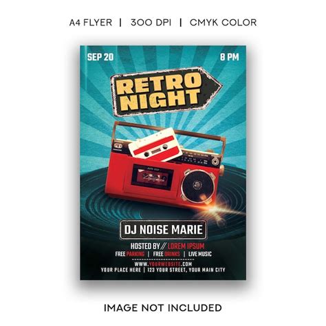 Premium Psd Retro Night Party Flyer