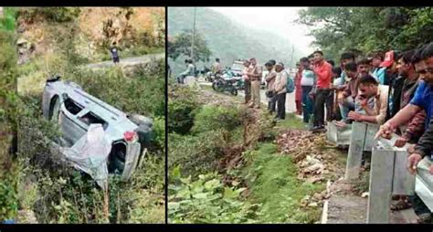 उत्तराखण्ड पहाड़ में दर्दनाक सड़क हादसा गहरी खाई में समाई कार ग्राम