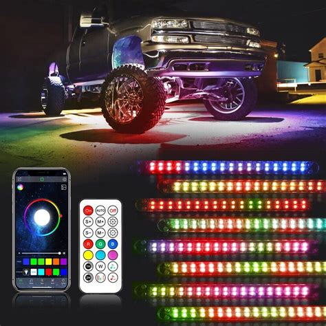 Zgby Rgb Led Lights Underbody Neon Strip Underglow Light Kit For Chevy Truck Off Road