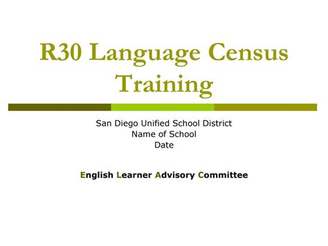 R30 Language Census Training Ppt Download