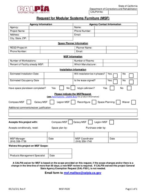 Fillable Online Request For Modular Systems Furniture Form Fax Email