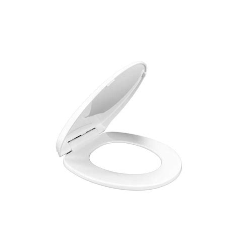 Glacier Bay Round Front Slow Close Closed Front Toilet Seat In White