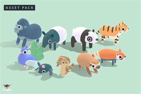 Quirky Series Jungle Animals Vol 1 3d Animals Unity Asset Store