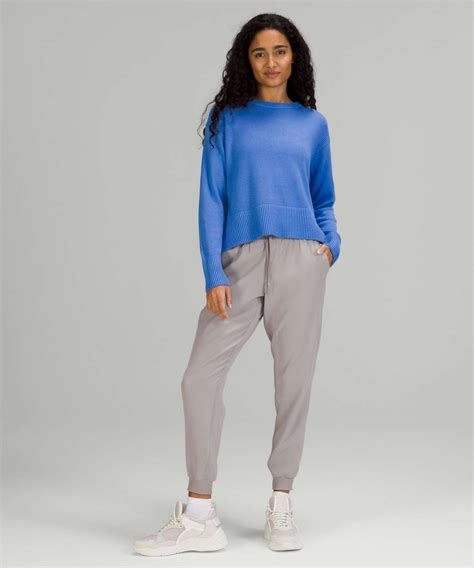 Lululemon Cashlu Boxy Crewneck Sweater Blue Nile Lulu Fanatics